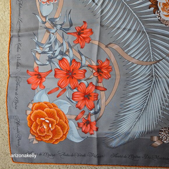 Hermès Fleurs de L’Opera Carré Silk Scarf By Julia Abadie - Picture 7 of 11